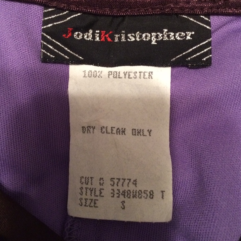 Jodi Kristopher Sparkling Deep Purple V-Neck High-Low Dress - Picture 4 of 4